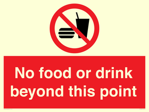 No food or drink beyond this point